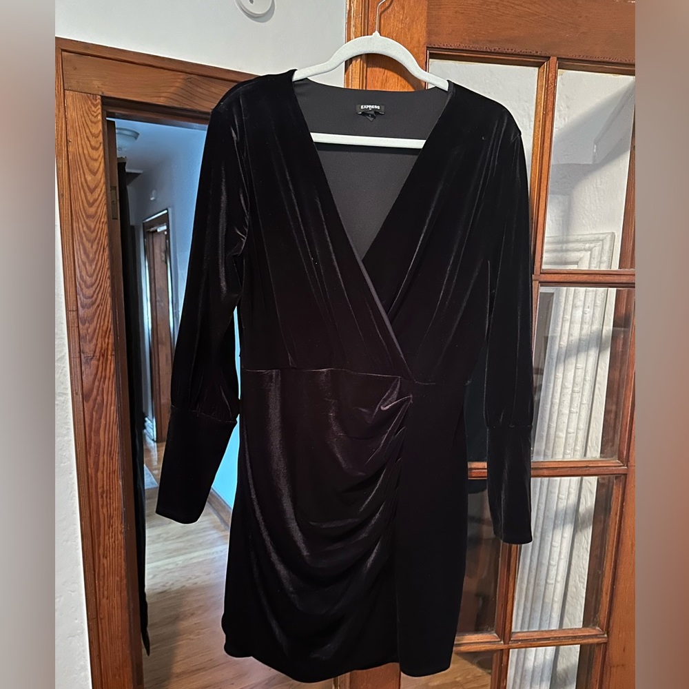 Black velvet dress